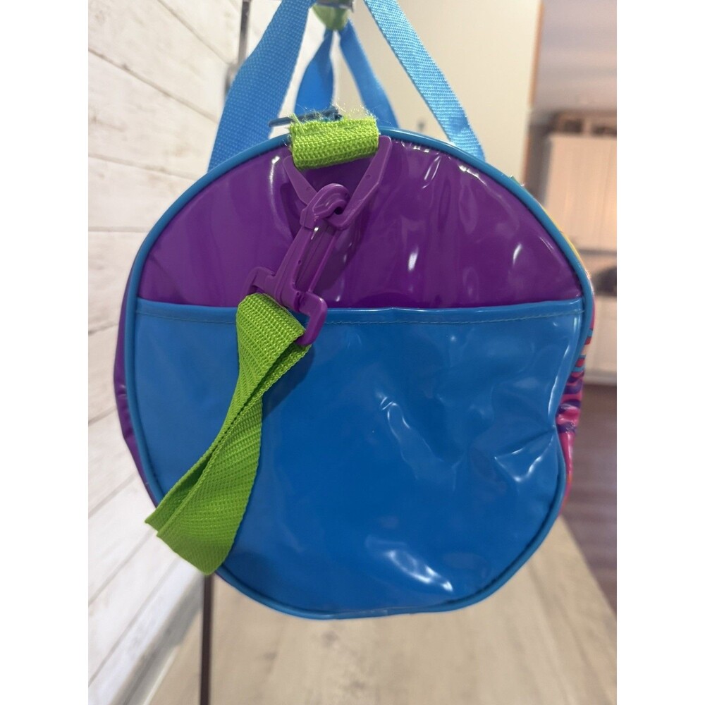 Vintage 1990s Lisa Frank Tropical Kissing Fish vinyl duffle bag RARE Rainbow - Picture 4 of 9
